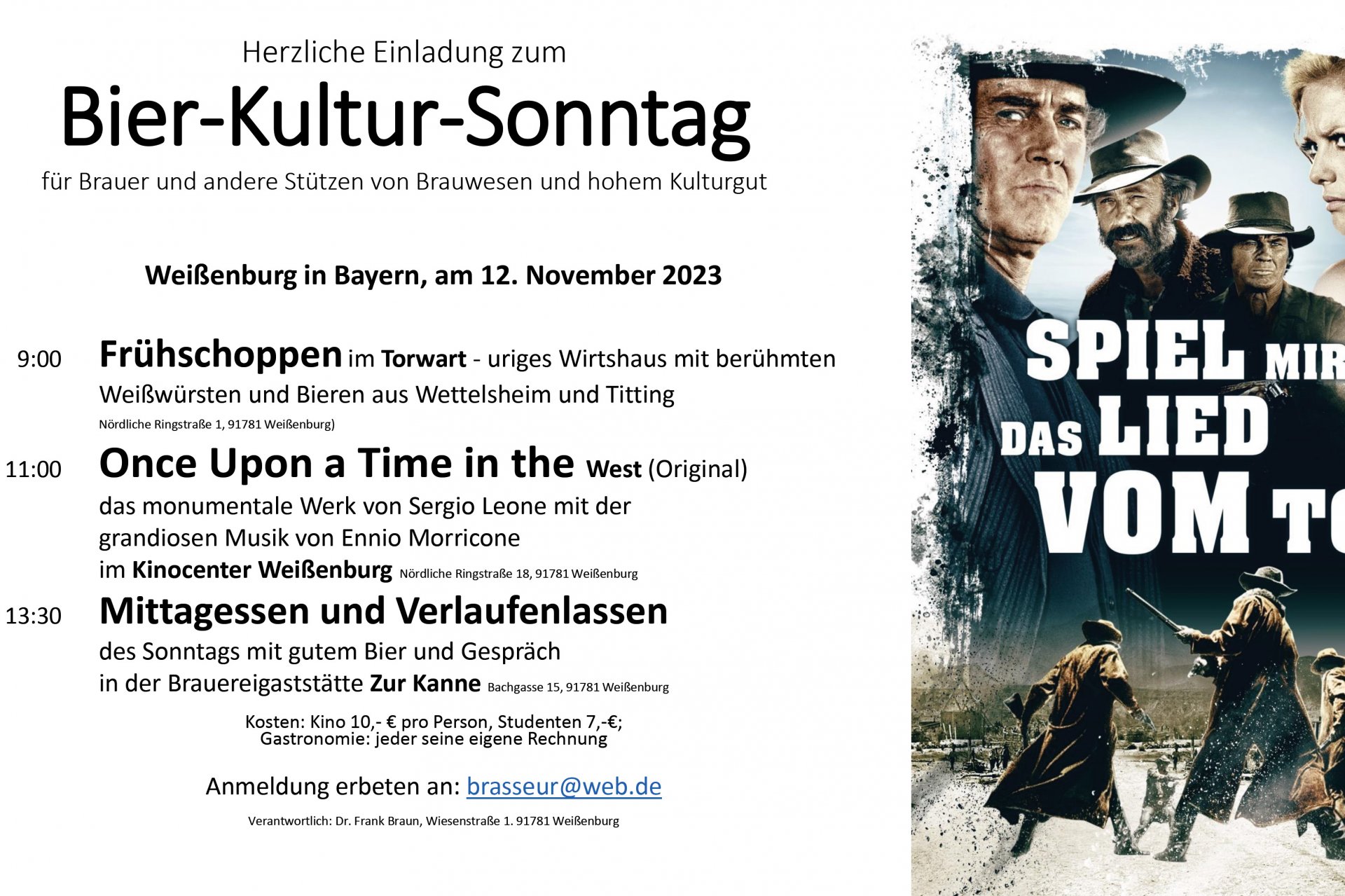 Bier-Kino-Kultursonntag