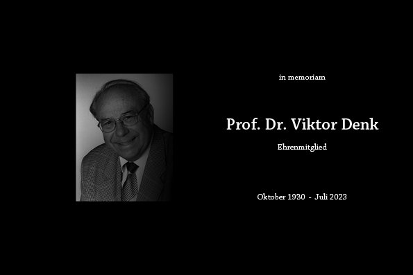 Ehrenmitglied Prof. Denk verstorben